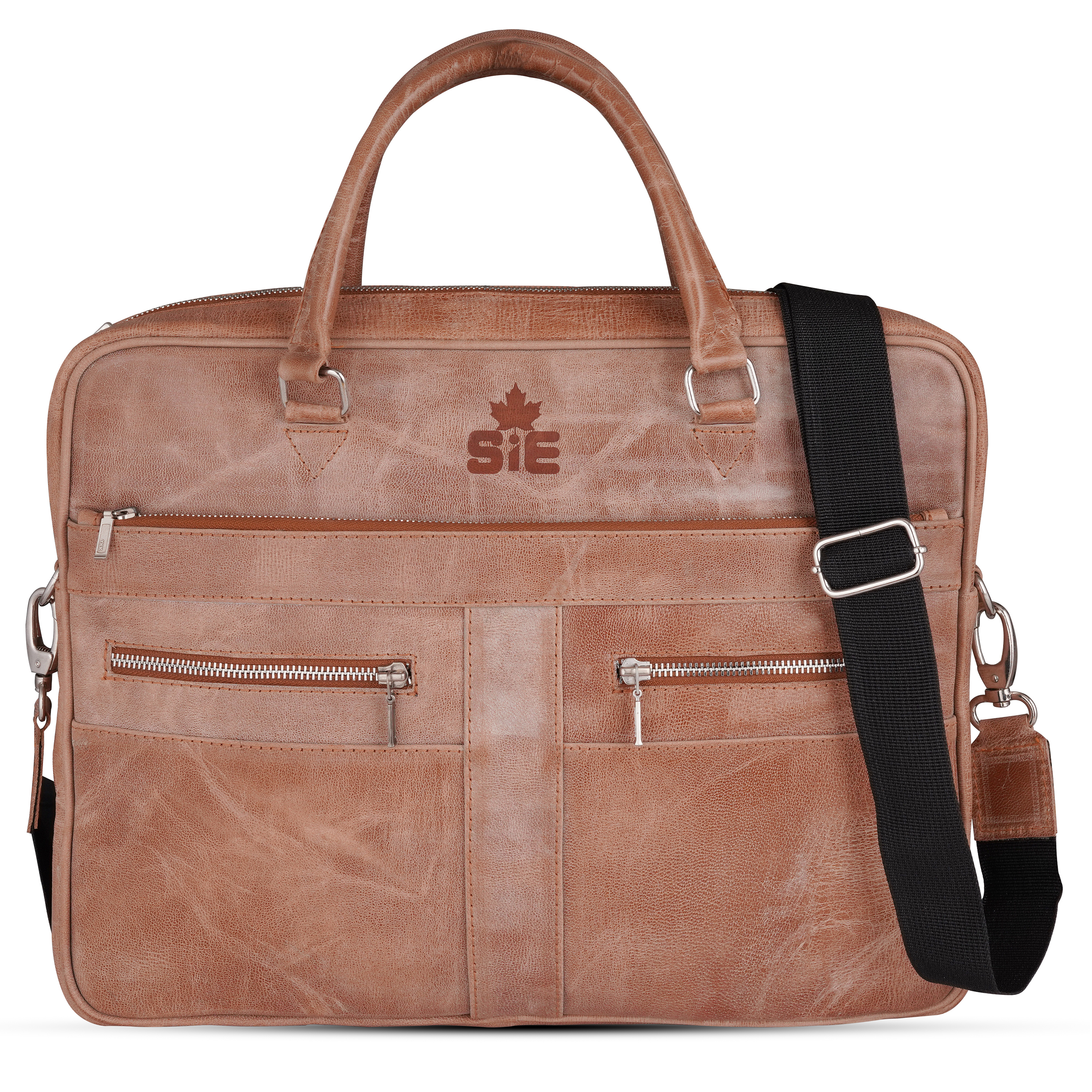 Crunch Leather Laptop Bag - Unisex