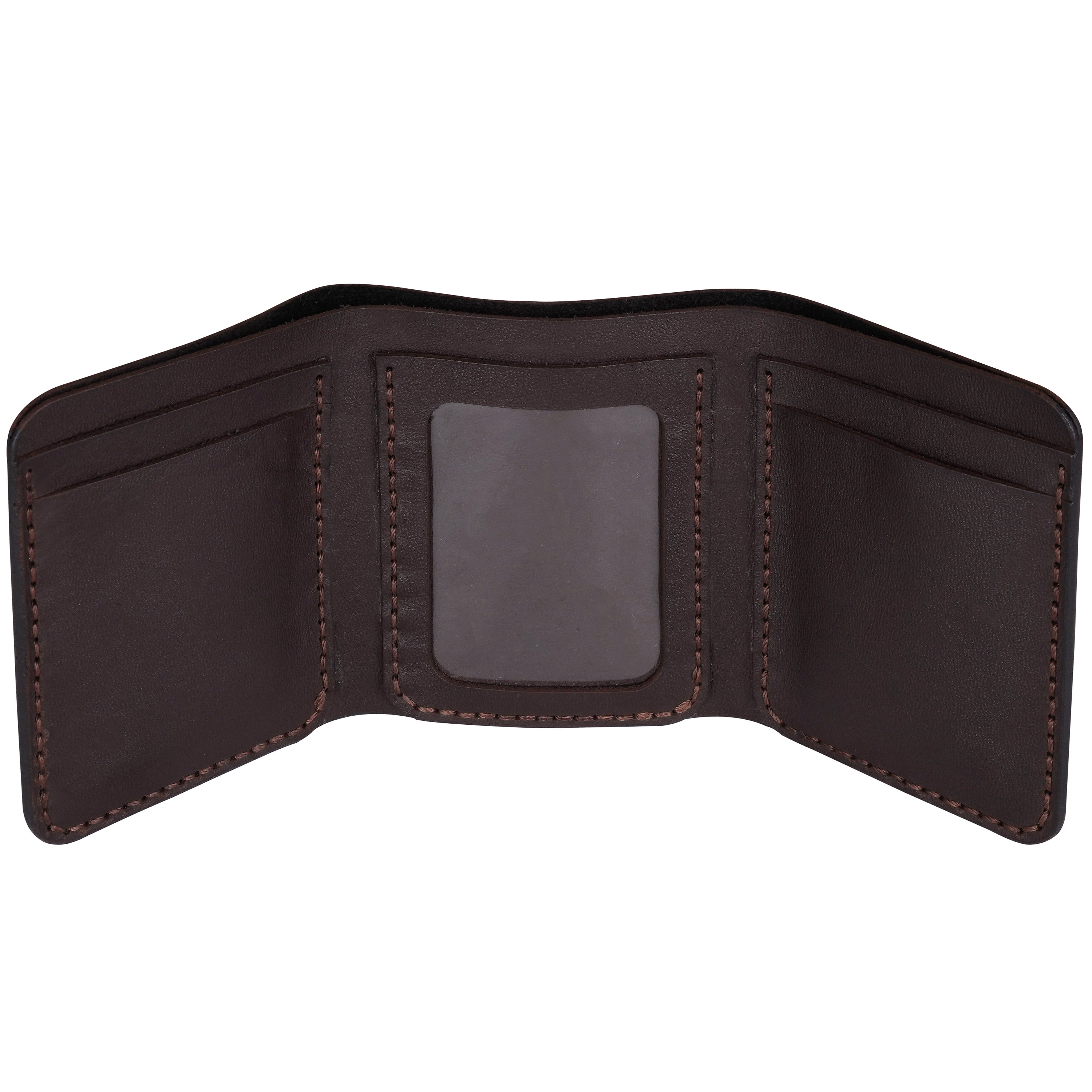 Black Tri-Fold Handmade Leather Wallet - Men's