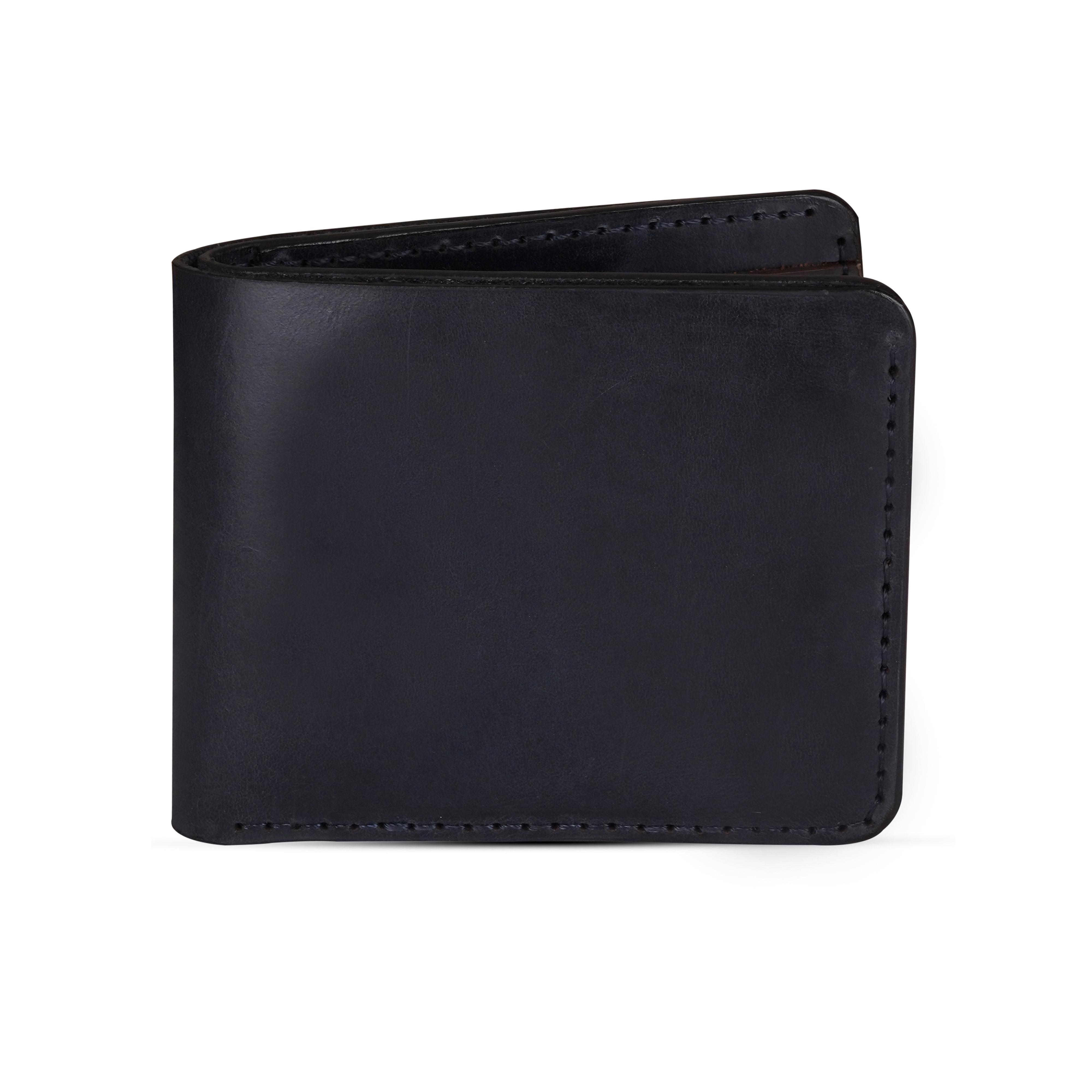 Bi-fold Real Leather Handmade Wallet- Deep Blue